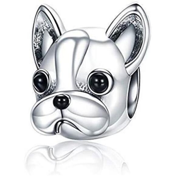 Love Sterling Silver French Bulldog Puppy Charm for Dog Lovers - Picture 4 of 5